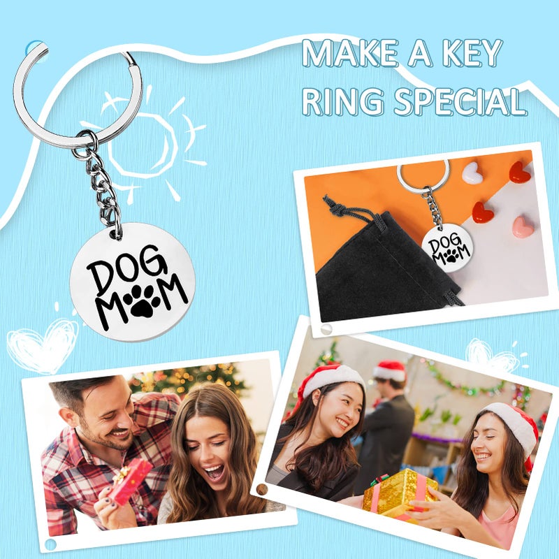 PLwelth Dog Mom Keychain for Women Motherâ€™s Day Gift Keychain Funny Dog Tag Pendent Mother Keyring from Daughter Son for Birthday Christmas Motherâ€™s Day Thanksgiving Gift - Image 3